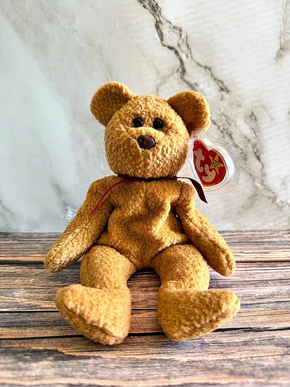 Ty Curly the Bear Brown Bear, RARE, Mint condition, Retired.